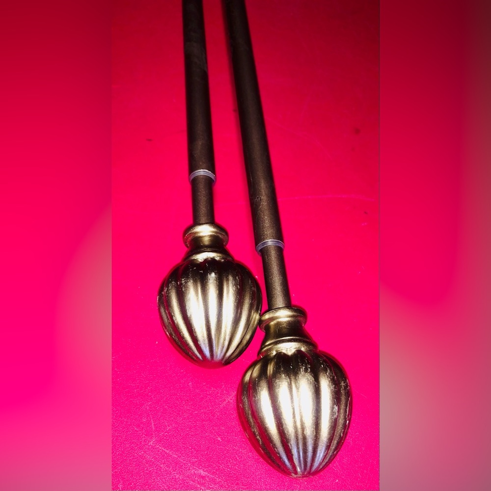 Set of 2 Decorative Brush Silver Curtain Rod Finials 44-85 Home Goods Wall Decor